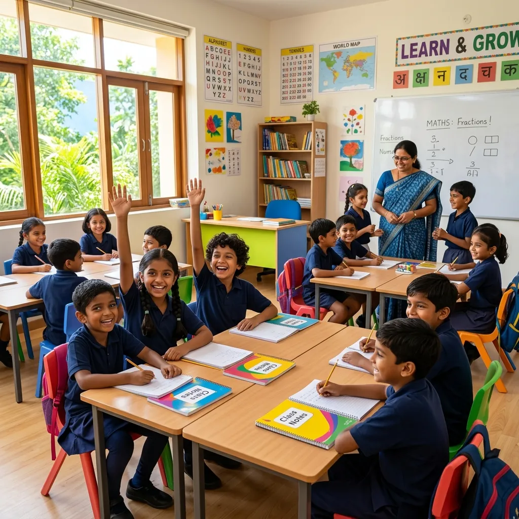 Students learning in class